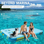 Inflatable Floating Dock – Swim Platform, Floating Deck Raft Mat for Lake, Pool, Beach, Ocean – Non-Slip Surface – BM Fundeck