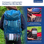 DREAMCARE Camping Pillow, Memory Foam Travel Pillow, Camping Accessories - Small Pillow Camping Essentials Camping Pillows for Sleeping, Backpacking Pillow, Travel Pillows for Sleeping (Medium,Blue)