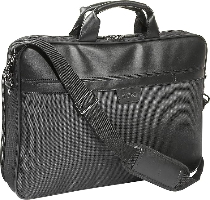 Kenneth Cole Reaction Urban Traveler Slim 18.4" Laptop Sleeve Top Zip Computer Portfolio Bag, Black