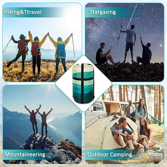 Sleeping Bags for Adults, 3 Seasons Warm Cold Weather Lightweight Waterproof Backpacking Camping Sleeping Bag for Camping Hiking Traveling Outdoor, Camping Gear Equipment
