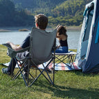 TIMBER RIDGE Oversized Folding Camping Chair for Adults, Support 550 LBS Heavy Duty with Cup Holder Side Pocket for Camping, Lawn, Picnic, Grey