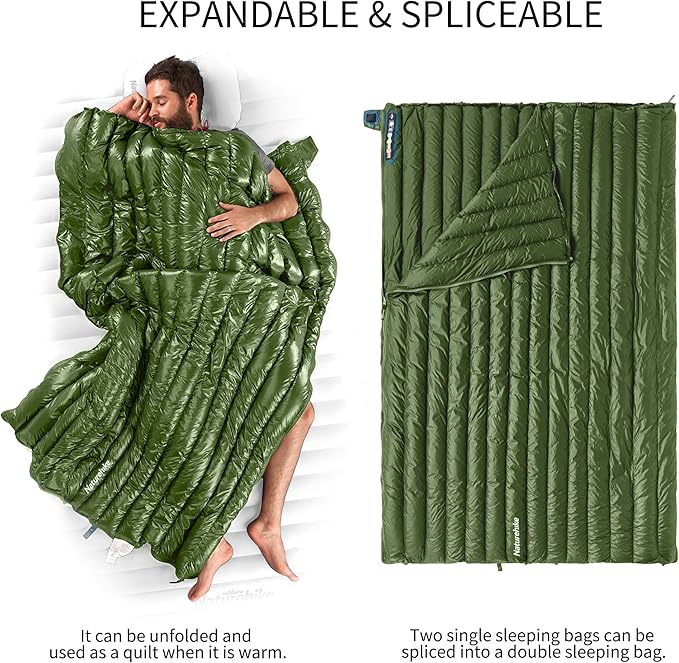 Naturehike Ultralight Backpacking RDS Down Sleeping Bag for Adults, 650 Fill Power Sleeping Bag for 42/52℉, 20oz Compact Lightweight Sleeping Bags for Hiking Camping 3 Seasons