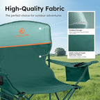 ALPHA CAMP Camping Chair 2 Pack Portable Chair with 3-Can Cooler Folding Chair with Side Pocket and Cup Holder, Collapsible for Camping, Tailgates, Beach, Fishing and Sports,2PC