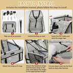 Dog Car Seat Foldable Dog Car Booster Seat Waterproof Breathable Oxford Travel Bag for Small to Medium Dogs, Puppies, and Pets-Pattern Grey+Mat