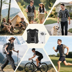 Unisex Hydration Vest Running Backpack - Adjustable Size Lightweight Trail Running Vest with 2L Bladder & 500ml Soft Flask, Mesh, Large Phone Pocket for Night Walking, Marathon(Reflective Strips)
