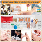 Survival Kit, Gifts for Men Women Teen Boys, 252 pcs Survival Gear and Equipment Mini First Aid Kit for Car Home, Emergency Kit with Molle System for Earthquake, Outdoor Adventure, Car Travel