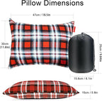 Outdoor Camping Pillow Lightweight, Compressible, Flannel Travel Pillow Cases, Washable Removable Pillow Cover Camping and Backpacking Red