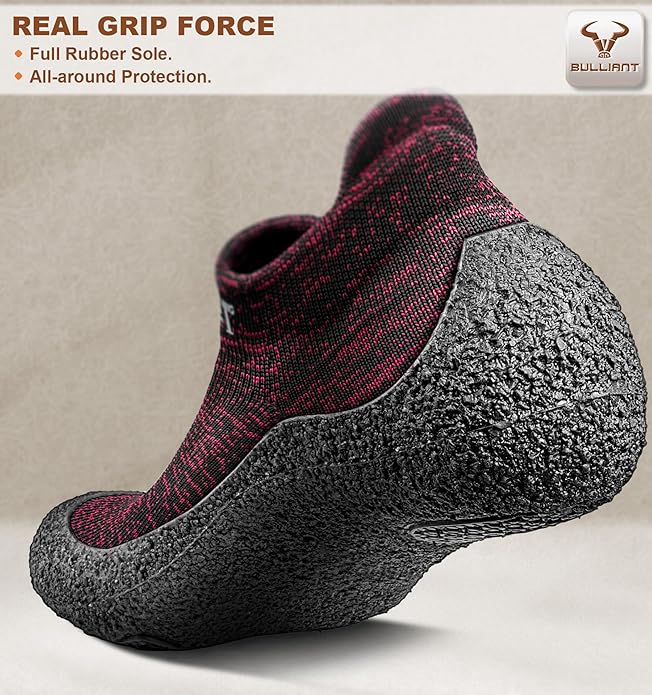 BULLIANT Men Slipper Socks,Grip Socks Hiking Water Shoes Barefoot Shoes for Outdoor Walking Exercises