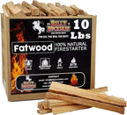 10lb Fatwood Fire Starter Sticks | 100% Natural Fire Starters for Campfires, Firepit, Fireplaces, BBQ, Wood Stoves | Easy Ignition w/Just 2 Sticks | Camping Essentials by Billy Buckskin (10lb Box)