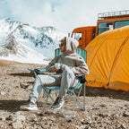 Camping Chair, Portable Folding Outdoor Chair with Arms, Cup Holder and Carry Bag