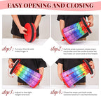 2 Pack Portable Telescoping Stools Collapsible Stool with Cushion,Retractable Foldingstool Max Load Capacity 400lbs, Portable Collapsible Stools for Camping Hiking Outdoor BBQ Rainbow-Red