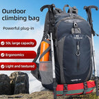 FENGDONG 50L Waterproof Lightweight Expandable Hiking,Camping,Travel Backpack with Shoes Compartment for Men Women Blue