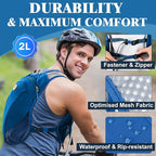 Hydration Backpack with 2L Water Bladder Bag, Lightweight and Breathable Running Vest for Men, Adjustable Chest Straps Water Pack for Cycling Hiking Climbing Outdoor