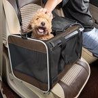 GAPZER Pet Carrier for Large Cat Soft-Sided Animal Traveling Bag for Medium Cat up to 20lbs / Washable Small Dog Puppy 10 lbs Crate Case with Privacy Curtains for Home Outdoor Travel Mocha Brown