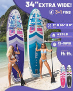 DAMA 11'*34"*6" Inflatable Paddle Board, Paddle Boards for Adults,Sup,Lightweight and Durable, Easy to Inflate, Versatile in Style, Fully Functional, Equipped w/High Grade Accessories.