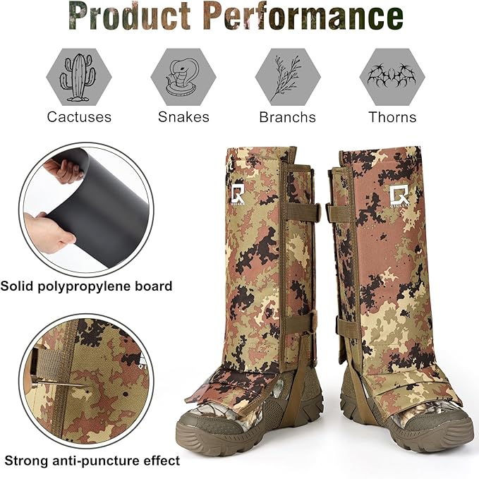 Snake Guards Snake Bite Protection for Lower Legs Snake Gaiters Leggings Fit for Men & Women Waterproof Snake Guards for Legs Snake Bite Protection for Hunting Hiking Thorns Branches Hard Rocks