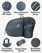 WATERFLY Fanny Pack Waist Bag: Waist Pack for Women Men with Water Bottle Holder Hiking Fanny Pack for Running Walking DogWalking Travel Cycling
