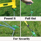 Cheardia 10 Pack Tent Stakes Heavy Duty, 9.75 Inch Yard Stakes Non-Rust Metal Tent Pegs Ground Stakes Tent Spikes for Camping Patio, Garden, Canopies, Grassland, Outdoor, Green