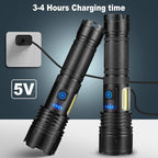 Cinlinso Rechargeable LED Flashlights High Lumens 2 Pack, 90000 Lumen Super Bright Flashlight, 7 Modes with COB Work Light, IPX7 Waterproof Powerful Flash Light for Home, Camping, Emergencies