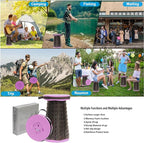 ALEVMOOM Upgraded 19.7" Portable Collapsible Folding Stool Retractable Telescoping Foldable Stool for Adults Heavy Duty Camping Sturdy with Max Load Capacity 1000lbs for Outdoor Fishing Hiking BBQ