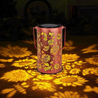 Homemory Sunflower Solar Lanterns Lights Outdoor Waterproof, Hollowed-Out Metal Decor Lantern, Gifts for Women, LED Solar Lights Metal Decoration Outside for Yard, Patio, Backyard, Porch, Lawn
