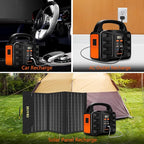 Portable Power Station, 155Wh 42000mAh Outdoor Solar Generator with 110V/150W(Peak 200W) AC Outlet and USB-C PD(30W) Port, Power Supply for Outdoor Camping RV Trip, Home Emergency Outage