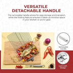 LUSSIER Grilling Basket for Outdoor Grill – Large Foldable Stainless Steel Barbeque Basket with Removable Handle, Skewers & Basting Brush Non-Stick BBQ Grill Basket for Veggies, Fish & Shrimps