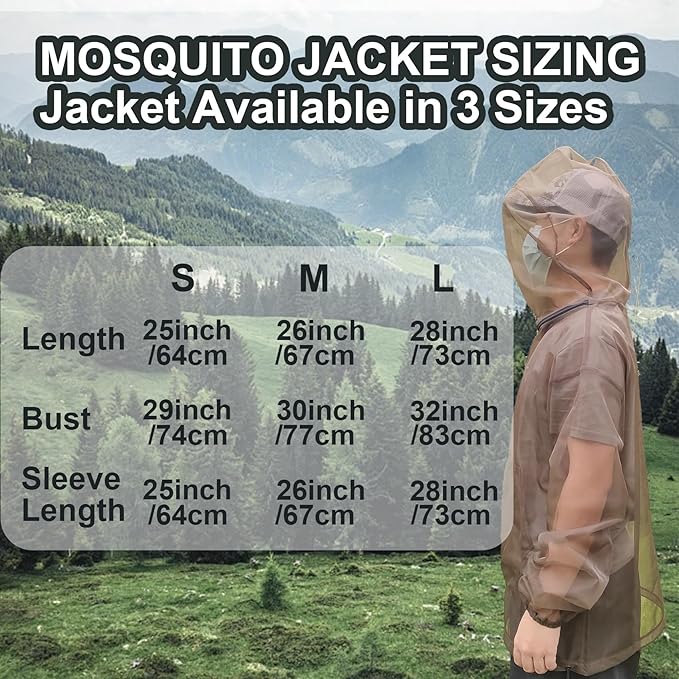 Aventik No-See-Um Mesh Mosquito Jacket Mosquito Pant for Outdoor, Multiple Sizes to Fit Everyone Stay Safe and Cool