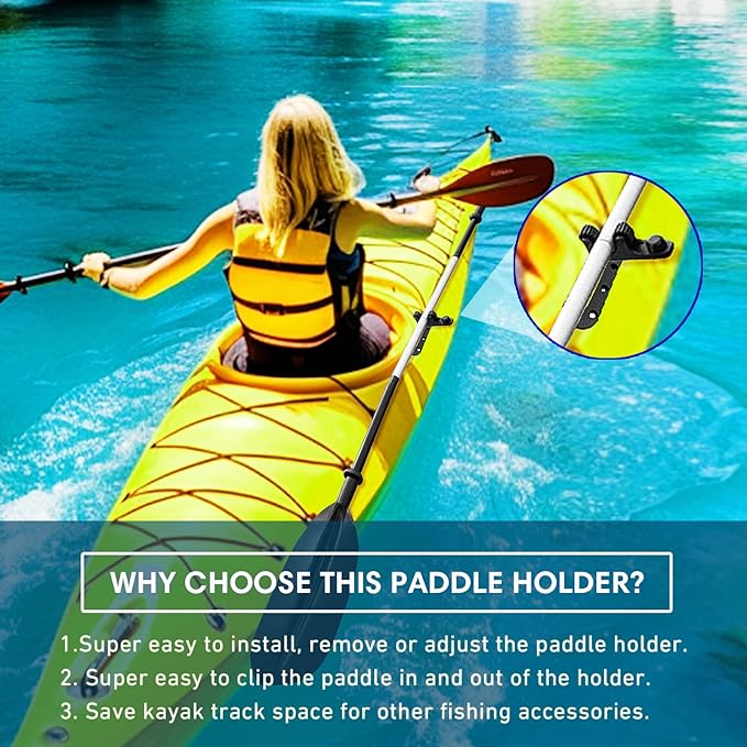 Kayak Paddle Holder, Kayak Fishing Net Holder, Kayak Accessories、Kayak Fishing Poles Holder, Kayak Track Mount Accessories for Fishing Kayak, CanoePaddle Board(2PCS)