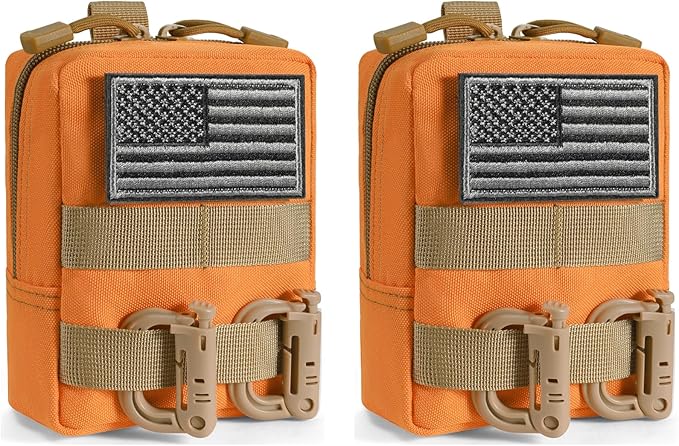 2 Pack Molle Pouches - Tactical Compact Water-Resistant EDC Pouch Bag Small Utility Pouch