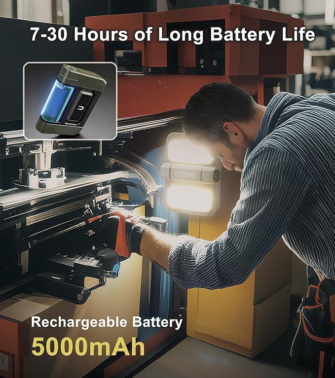 2400LM Rechargeable Camping Lantern – Folding Portable Solar Camping Light for Tent & Power Outages, Magnetic Base, 1/4" Screw Adapter, USB-C & Solar Powered for Hiking,Outdoors