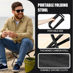 Camping Stool,2-Pack Portable Folding Stool with Carry Bag, 12in Portable Folding Chair Collapsible Camp Stool Outdoor Footstool for Travel Walking Hiking Fishing Picnic (Black(2-Pack))