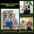 Hercicy 20 Pcs Reflective Vest High Visibility Safety Vests, Adjustable Bright Neon Lightweight Strap Gear (Green,Orange)