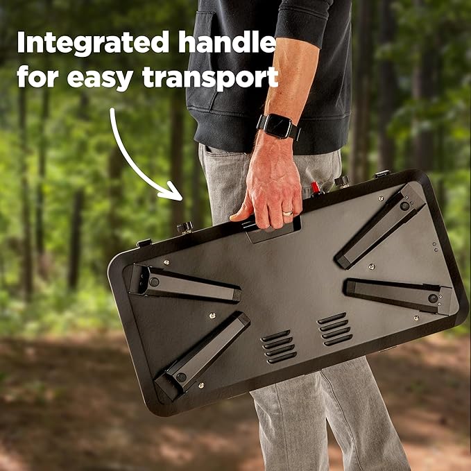 Hike Crew Gas Camping Stove | 20,000 BTU 2 Burner Propane Portable Stovetop | Foldable Legs | Integrated Igniter & Included Regulator | Wind Panels & Built-in Carrying Handle