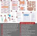 PTEROMY 100 Piece Mini First Aid Kit, Portable Small Emergency Kits Compact 1st Aid Kit for Car, Travel, Home, Camping, Outdoor, Hiking