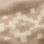 Thick Alpaca Wool Blanket Heavyweight Camping Outdoors Indoors Soft Peruvian Blankets Queen Size Ethnic Design (Beige - Ivory, Queen)