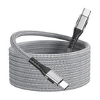 Durcord USB C to USB C Cable, 2Pack 100W 6ft USB C Charger Cable Fast Charging for Android/Phone/Pad, Type C to Type C Charger Braided USB Cable Compatible withi Phone 15 Pro Plus Max Silver