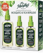 Murphy’s Naturals Mosquito & Tick Repellent, Plant-Based DEET-Free Spray, Outdoor Essentials Kit 3-Pack, 1x4-ounce + 2x2-ounce Pumps, Limited Edition