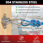 sprookber 304 Stainless Steel Pad Eye Snap Hooks, M10 Heavy Duty Ceiling Hooks, 1700lb Capacity Hammock Swing Hanging kit, Plant Hangers, Marine Hardware Staple Hook Loop with Screws, Set of 8