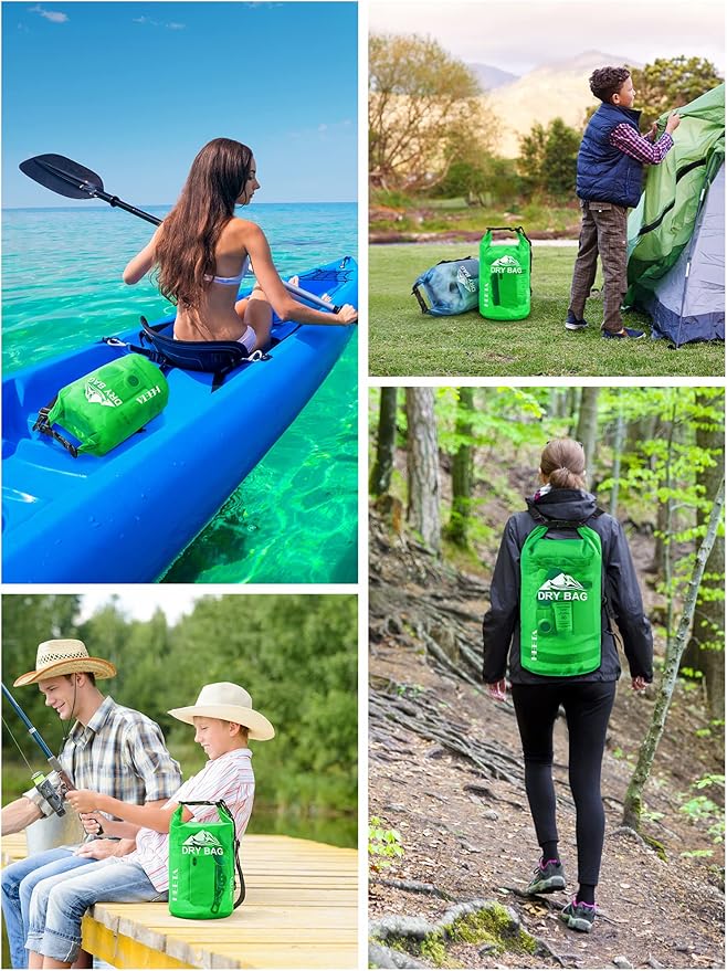 HEETA Dry Bag Waterproof for Women Men, 5L/10L/20L/30L/40L Roll Top Lightweight Dry Storage Bag Backpack with Phone Case for Travel Swimming Boating Kayaking Paddle Board Camping Beach Accessories