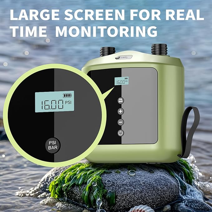 Portable Paddle Board Pump Electric Sup Air Pump, Battery Powered High Pressure Inflator with Cordless & Corded Mode for Inflatable Standup Paddleboard Kayak Tent Boat Dinghy Raft