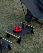 iClimb Ultralight Compact Mini Beach Picnic Folding Alu. Table with Carry Bag, Two Size (Black - S)