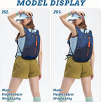 BECOJADDE 20L Small Hiking Backpack for Men Women Foldable Packable Back Pack Ultralight Hiking Daypack for Travel Camping Outdoor, Navy Blue