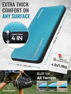 Kingcamp Air & Foam Sleeping Pad for Camping, 4" Portable Compact Inflatable Camping Mattress, High Support 4-Season Silent Sleeping Mat with Double-layer, 4.9 R-Value for Camping, Tent, Glamping