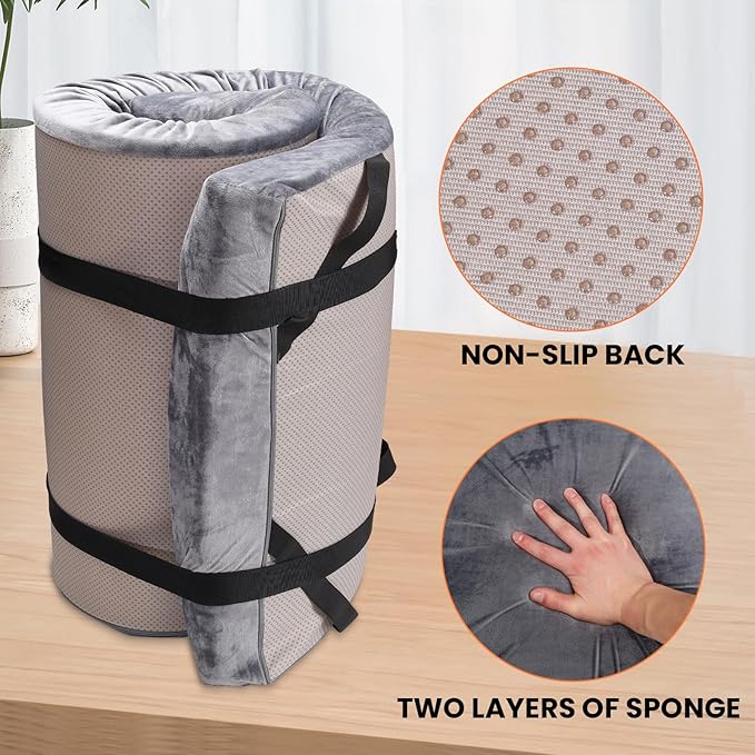 Memory Foam Sleeping Pad Camping Mattress,3 Inch Thick Portable Floor Mat for Adult Waterproof Sleeping Mat Roll Up Floor Mattress Foldable Backpacking Travel Bed for Hiking,Guest Bed