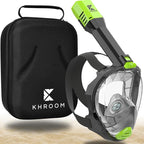 Khroom Full Face Snorkel Mask for Adults | New Valve Tech for Easy Breathing | 3X Larger Air Intake | Leak-Proof & Anti-Fog | Premium Snorkel Gear | Scuba Mask with Action Cam Mount
