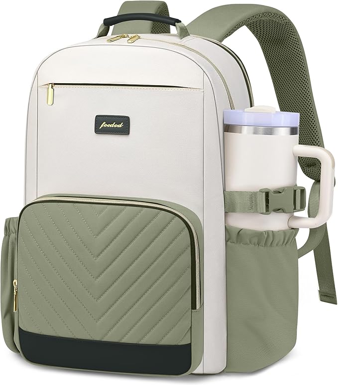 Focdod Laptop Backpack for Women Bookbag: 17 inch Work Backpacks with Pouch Pocket for Large Capacity Cup & USB Charger College Book Bag Travel Business Nurse Teacher Bookbags Anti-theft Back Pack
