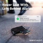 SEINXON Wallet Tracker (iOS Only) IP68 Thin Item Finder Card Luggage Located Bluetooth Works with Apple Find My APP & Network - Magnetic Charger (Slim)