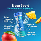 Nuun Sport Electrolyte Tablets with Magnesium, Calcium, Potassium, Chloride & Sodium, Gluten Free & Vegan, Tropical, 8 Pack (80 Servings Total)