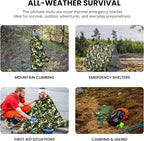 Primacare CB-6842-10 Pack of 10 Emergency Foil Mylar Thermal Blanket Camouflage, 84" Length x 52" Width